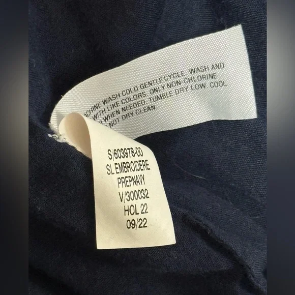 Banana Republic Baby 12-18 Month Navy Blue Linen Embroidered Jumper - Picture 6 of 13